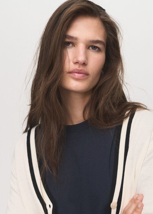 Contrast stripe cardigan