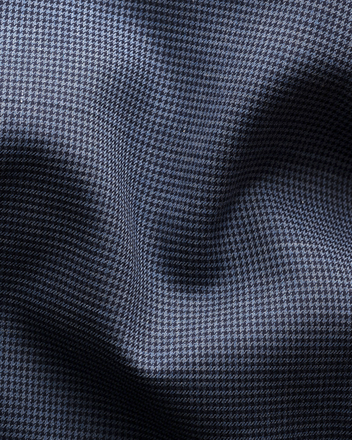Contemporary Fit Dark Blue Houndstooth Wrinkle Free Flannel Shirt