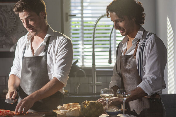 Læderforklæde BBQ Style Apron Vintage Grey