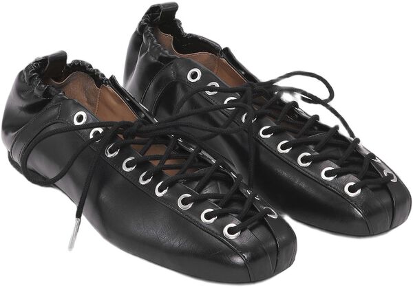 Eyelets Lace Up Ballerina Denim Pri