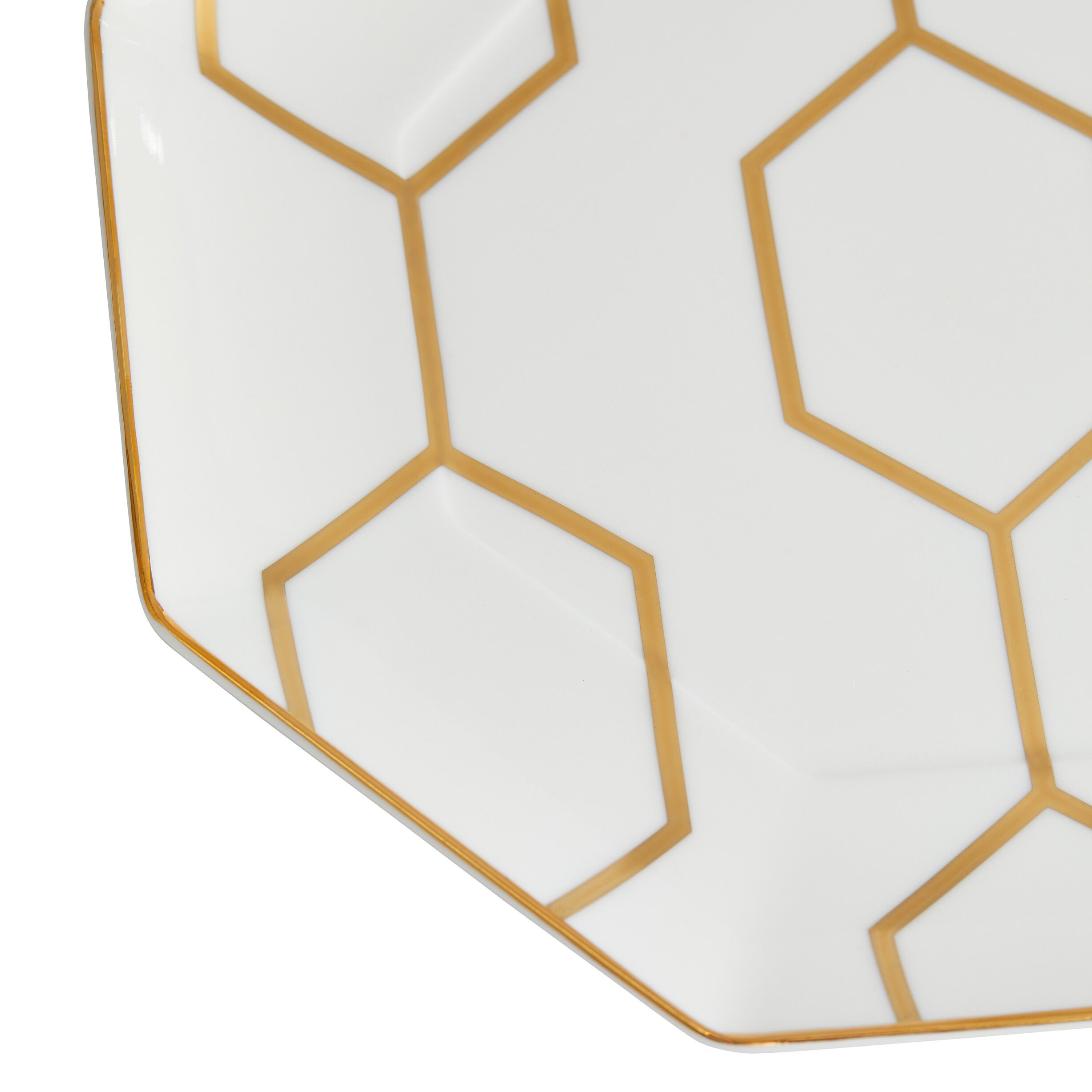 GIOGLD Plate Octagonal 23. 4cm 9. 2in WH