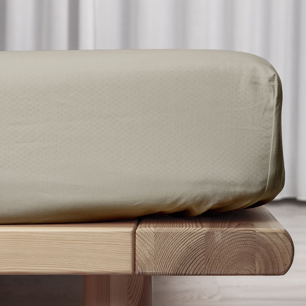 &Oslash;kologisk boxlagen, percale - GOTS, sand