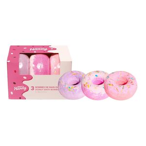 Kit 3 Bombes de Bain Donut - Duft og farv dit badevand