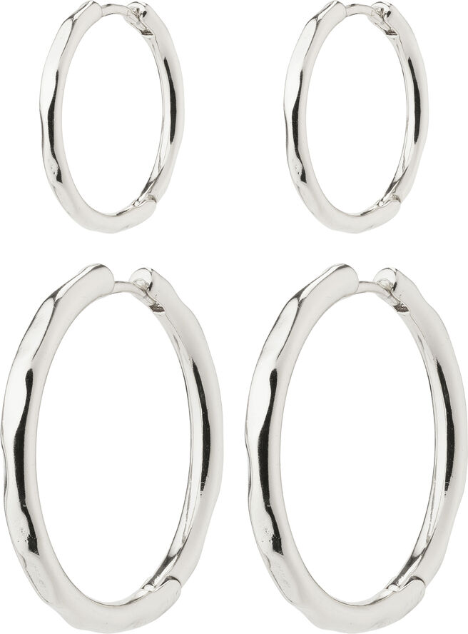 EVE hoop earrings 2-in-1 set silver-plated