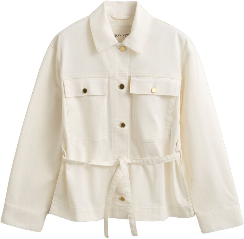 Denim Jacket With Tie Detail