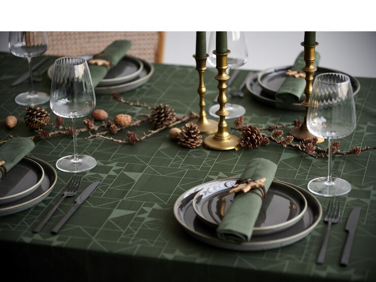 Dug 140x270 Star Damask Forest green