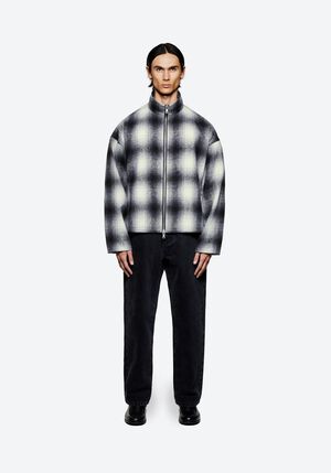 WOOL CHECK TRACK JACKET