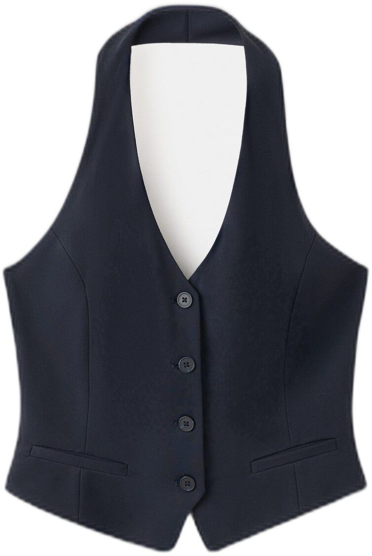 Halter-neck gilet with buttons