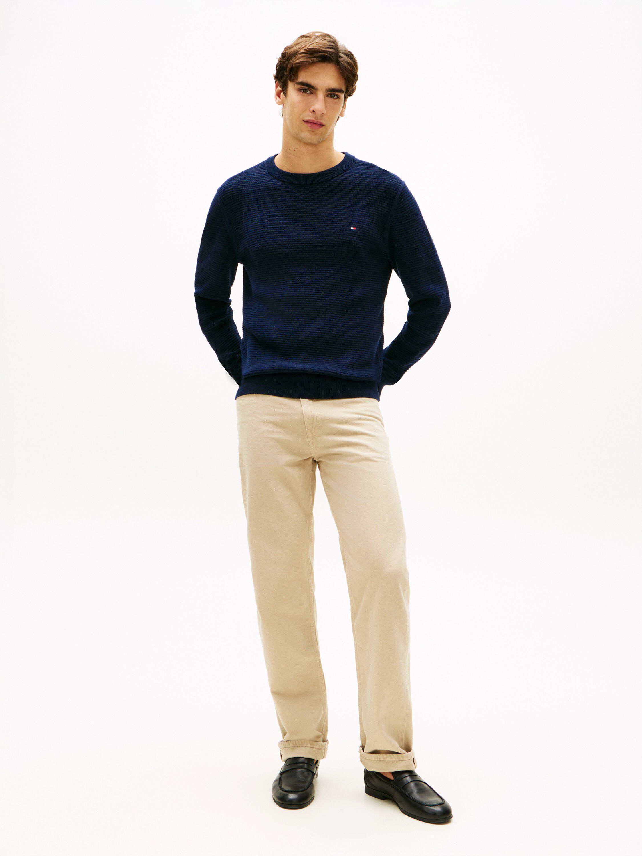 Textured Knit Crew Neck Jumper