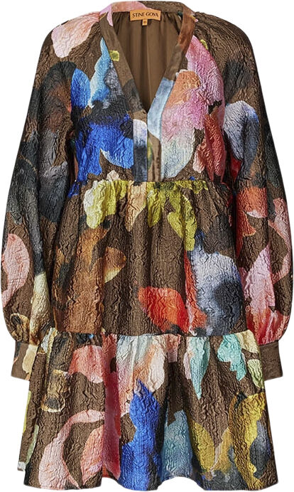 Tier Voluminous Mini Dress, 2258 Crinkled Textured Poly