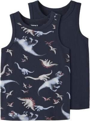 NMMTANK TOP 2P NAVY DINO NOOS