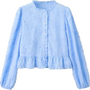 Embroidered blouse with frill detai