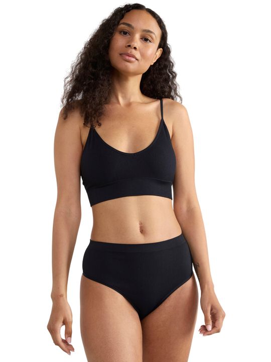 Ribbet g-streng uden sømme med høj talje