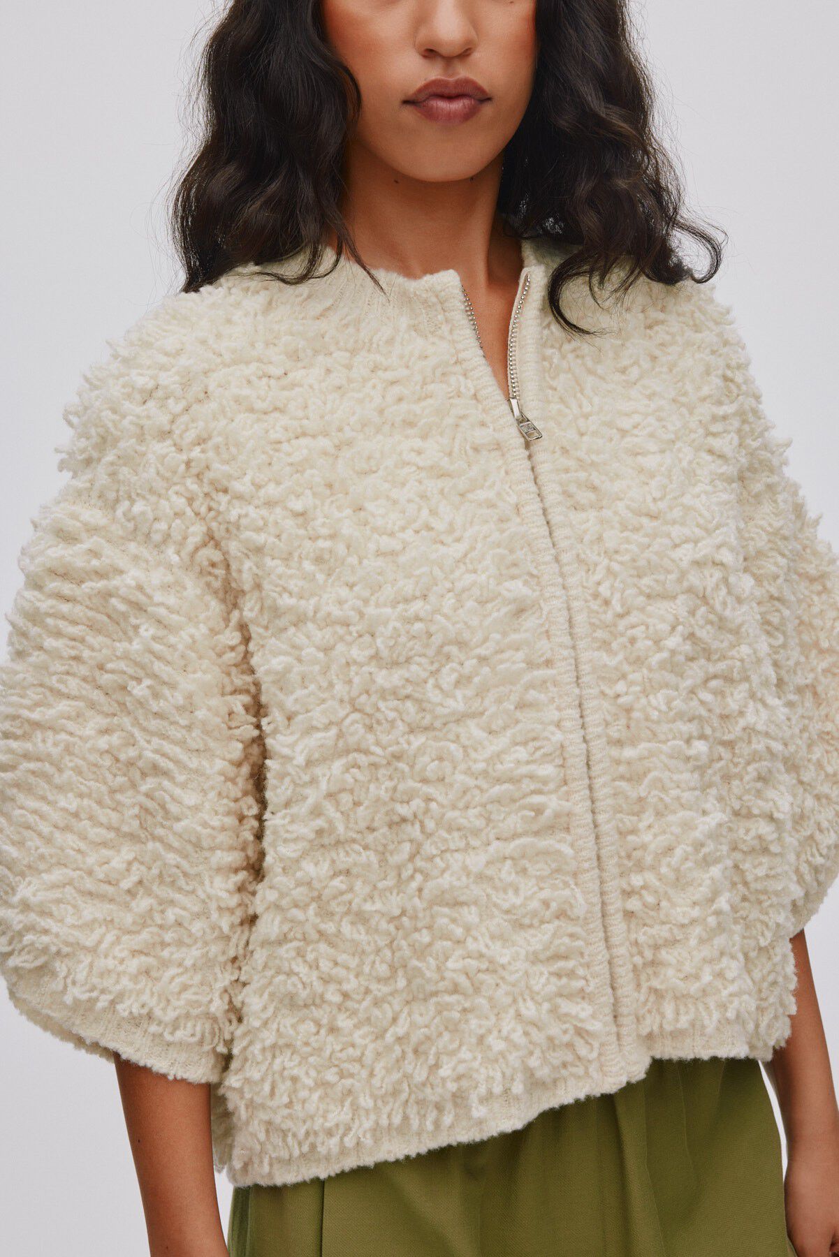 Shaggy lam knit cardigan - Alice