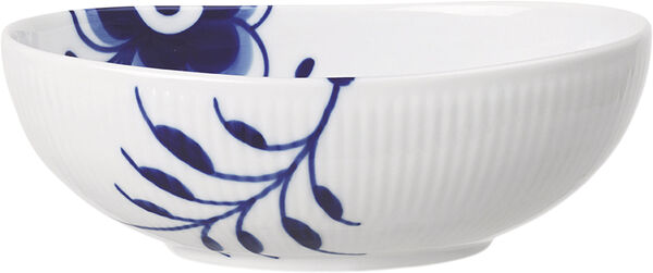 Blå Mega Riflet oval skål 37 cl