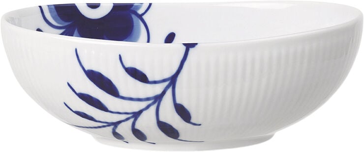 Blå Mega Riflet oval skål 37 cl