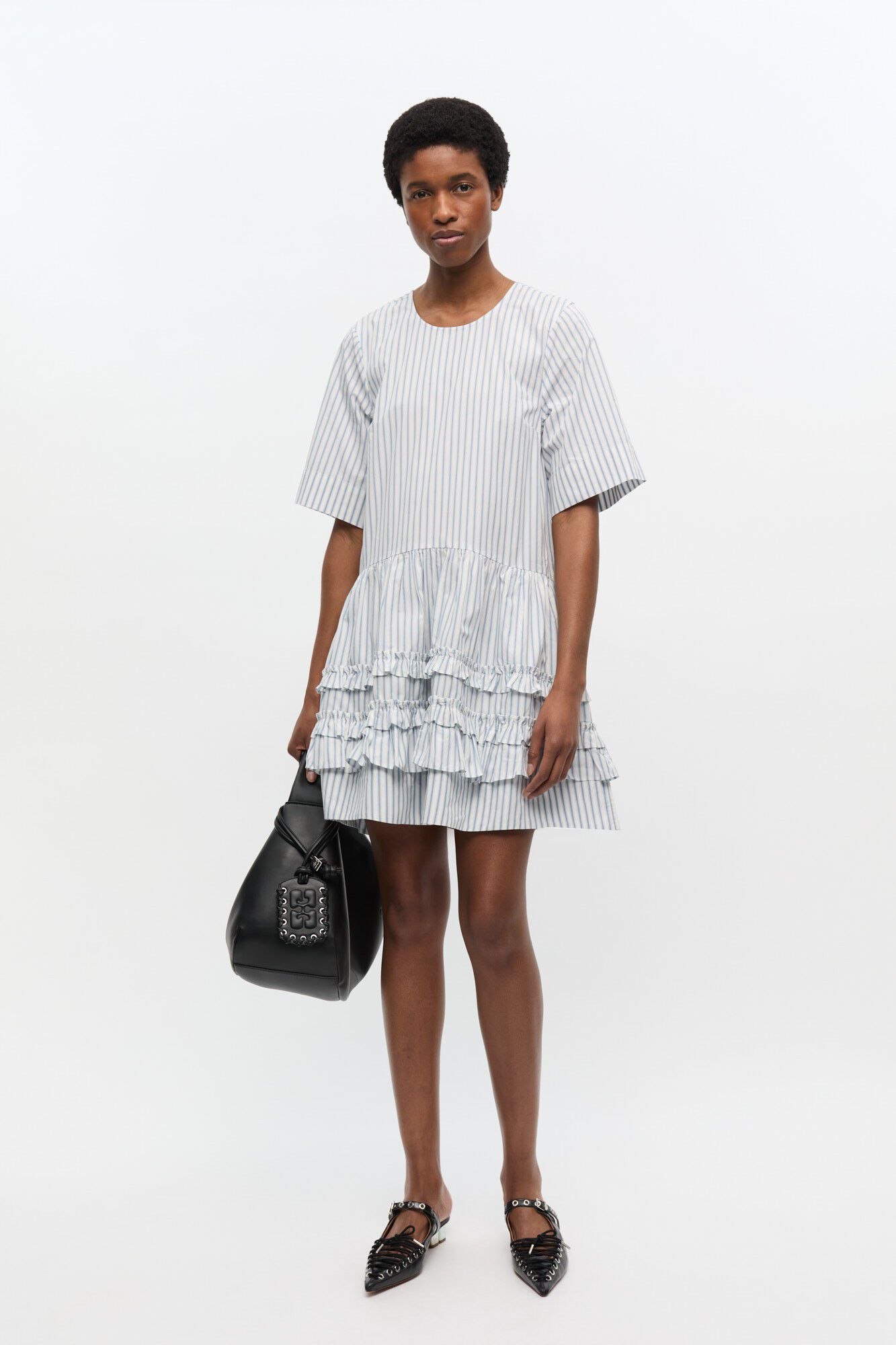 Stripe Cotton Mini Dress