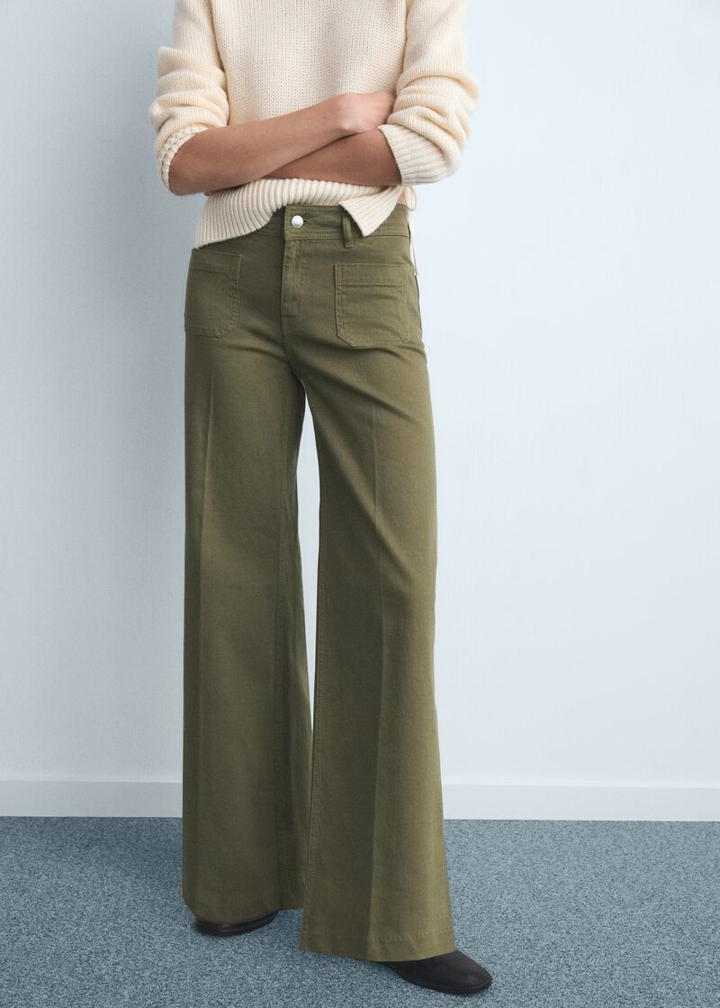Wide-Leg Jeans With Pockets