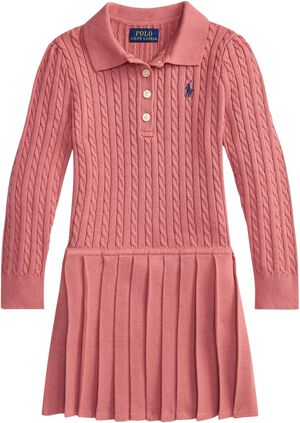 Mini-Cable Polo Sweater Dress