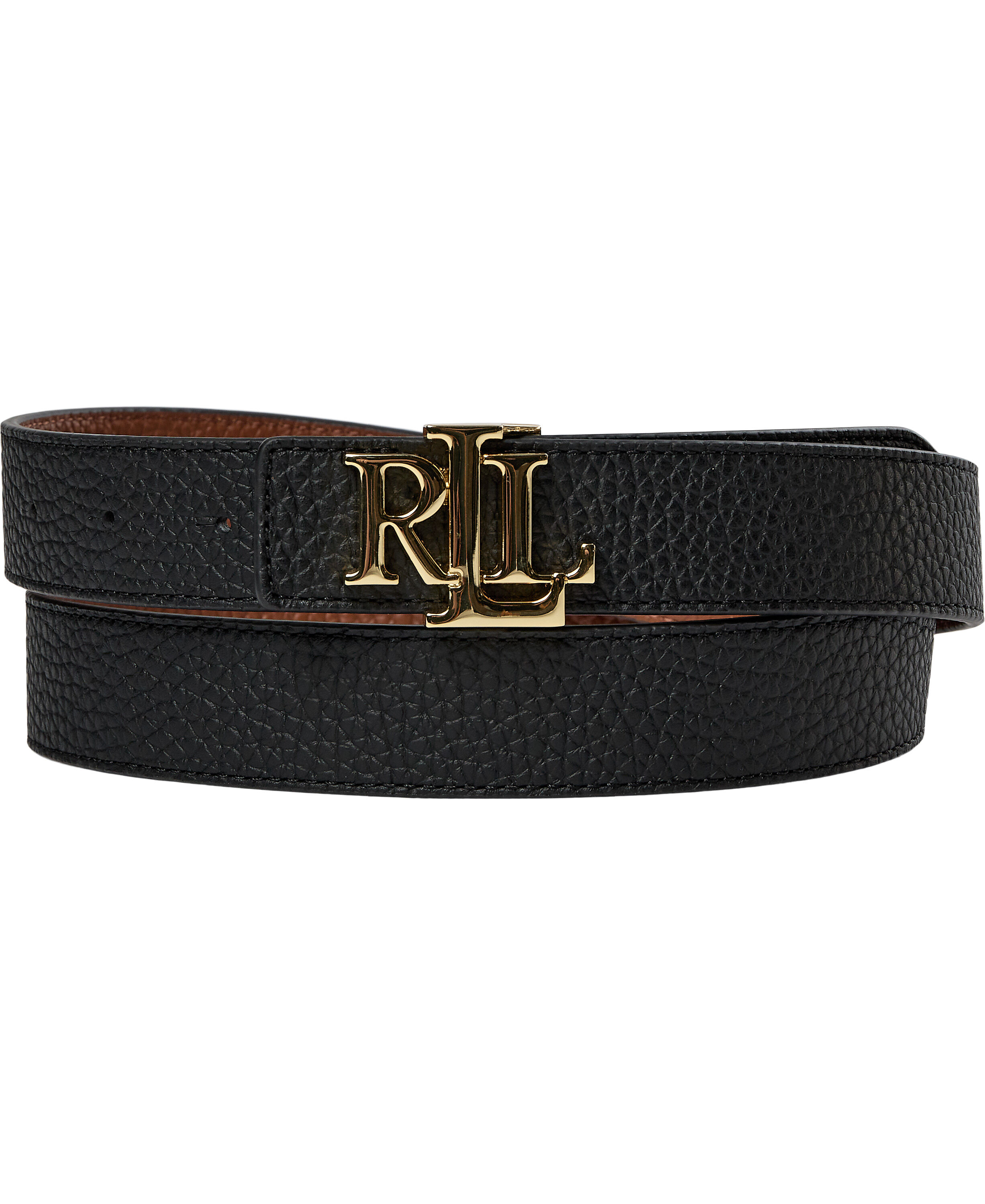 Logo Reversible Pebbled Leather Belt