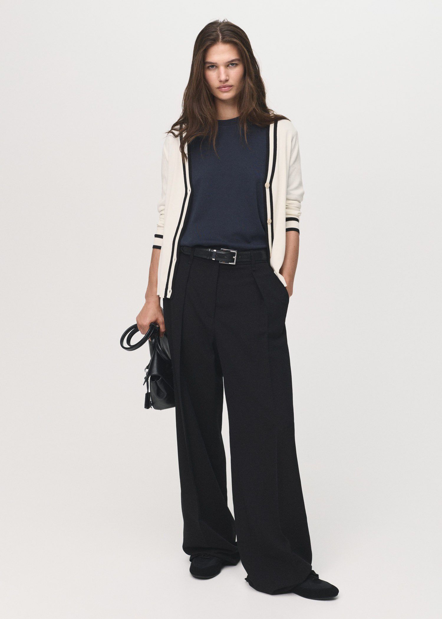 Contrast stripe cardigan