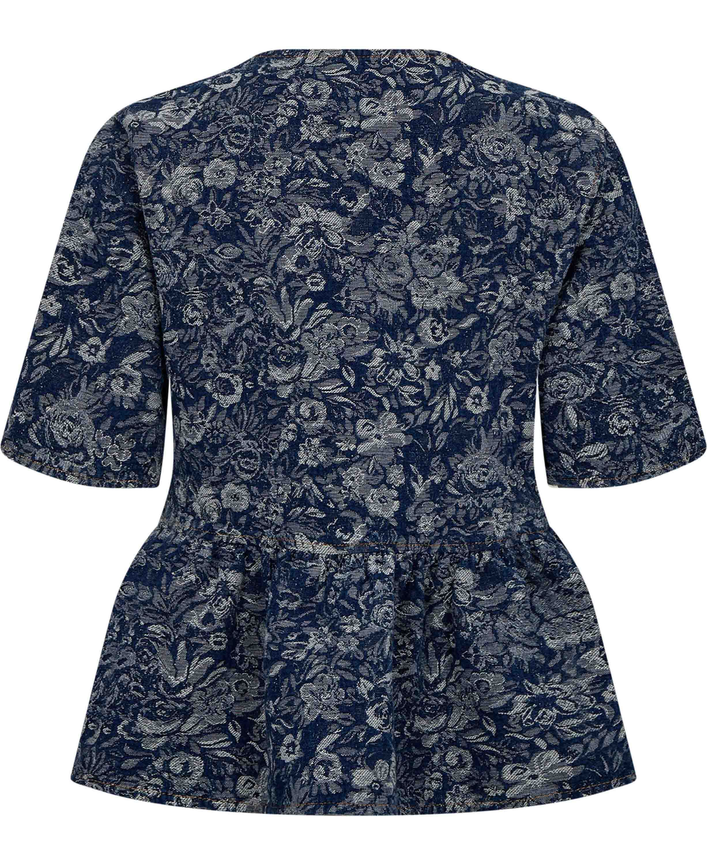 Tapestry Denim Peplum Blouse