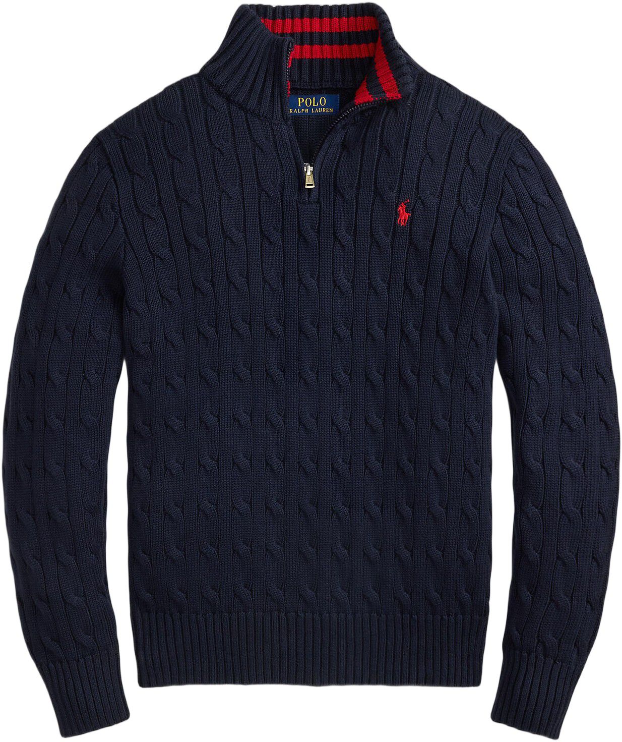 Cable-Knit Cotton Quarter-Zip Sweater