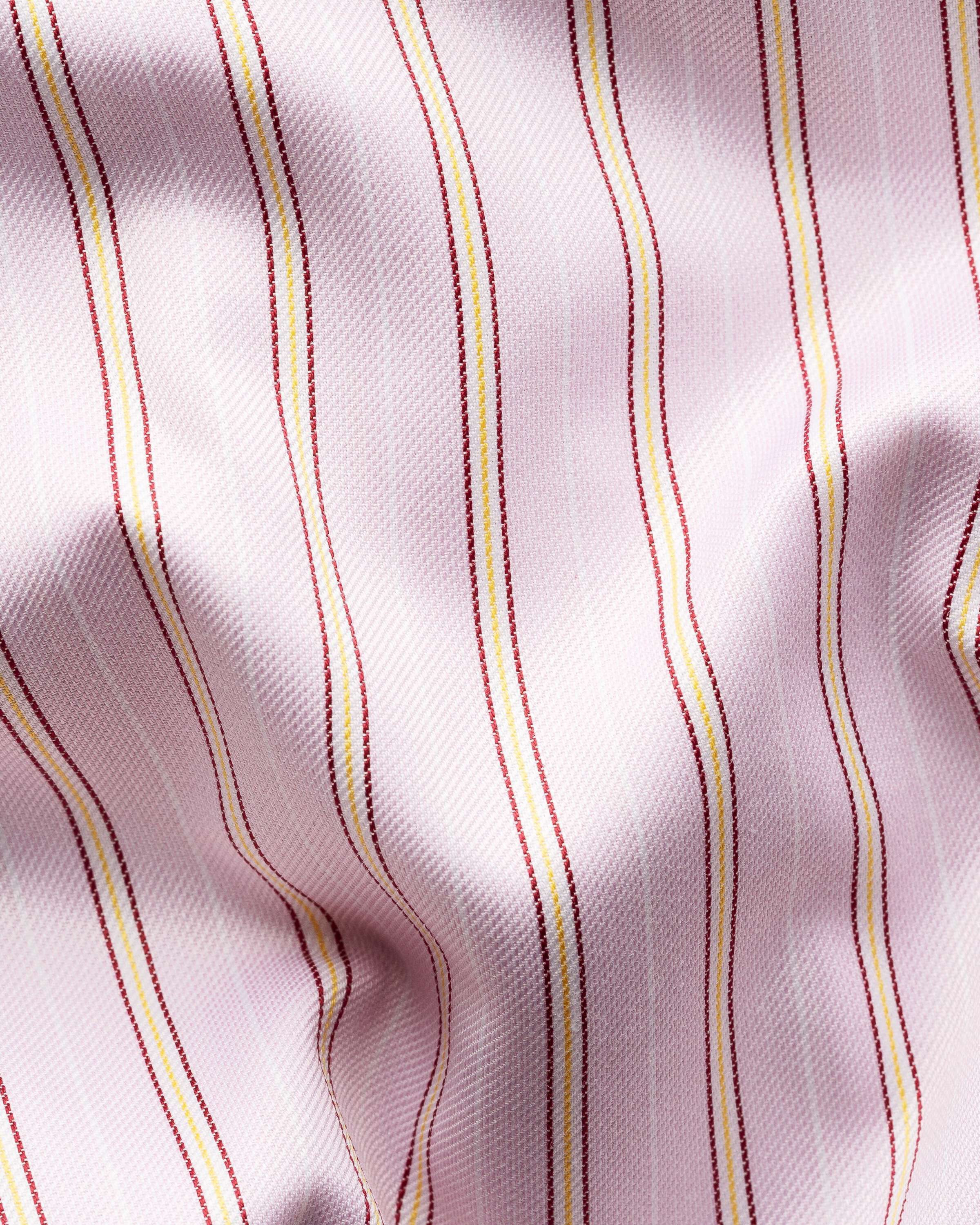 Striped White Collar Signature Twil