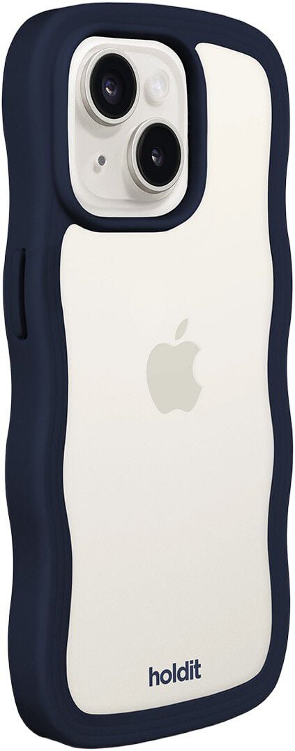 Wavy Case iPhone 16e/15/14/13 Midnight Blue/Transparent