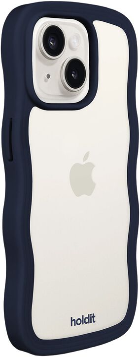 Wavy Case iPhone 16e/15/14/13 Midnight Blue/Transparent