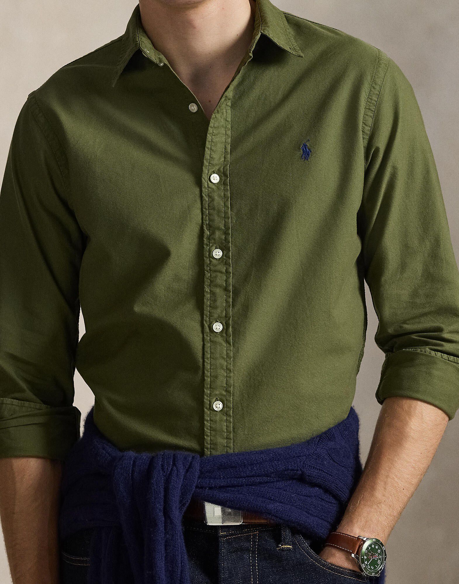 Slim Fit Garment-Dyed Oxford Shirt