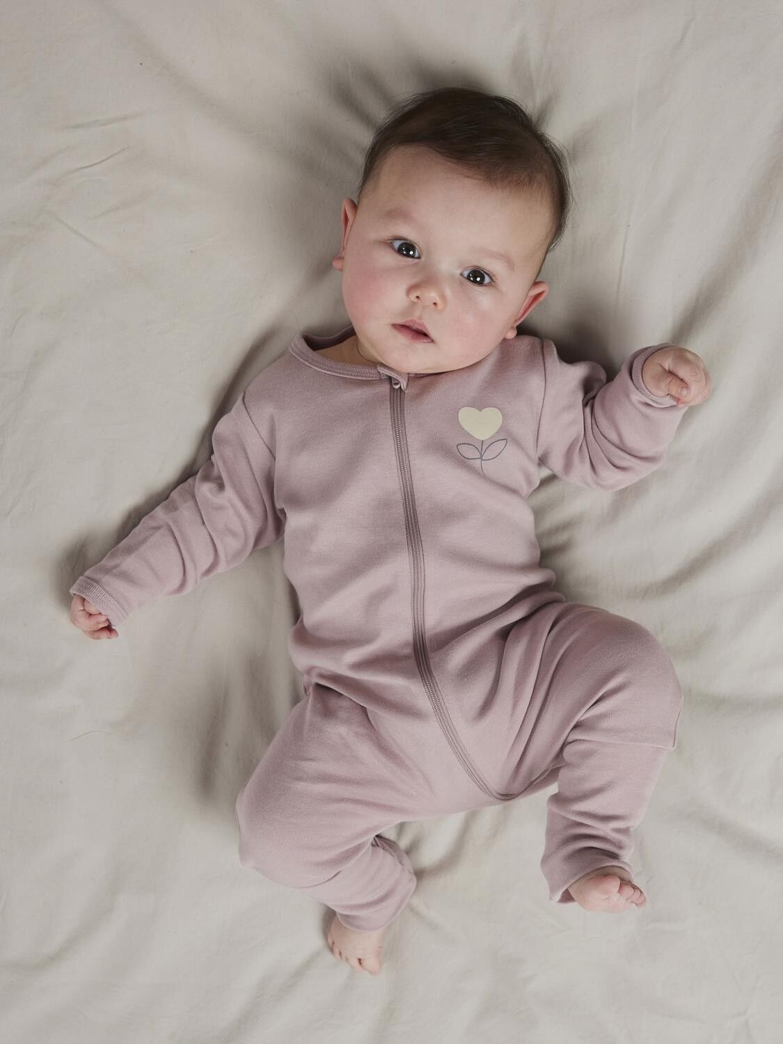 NBFNIGHTSUIT 2P ZIP FF HEART NOOS