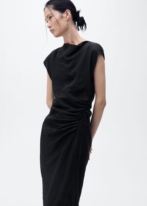 Draped straight dress