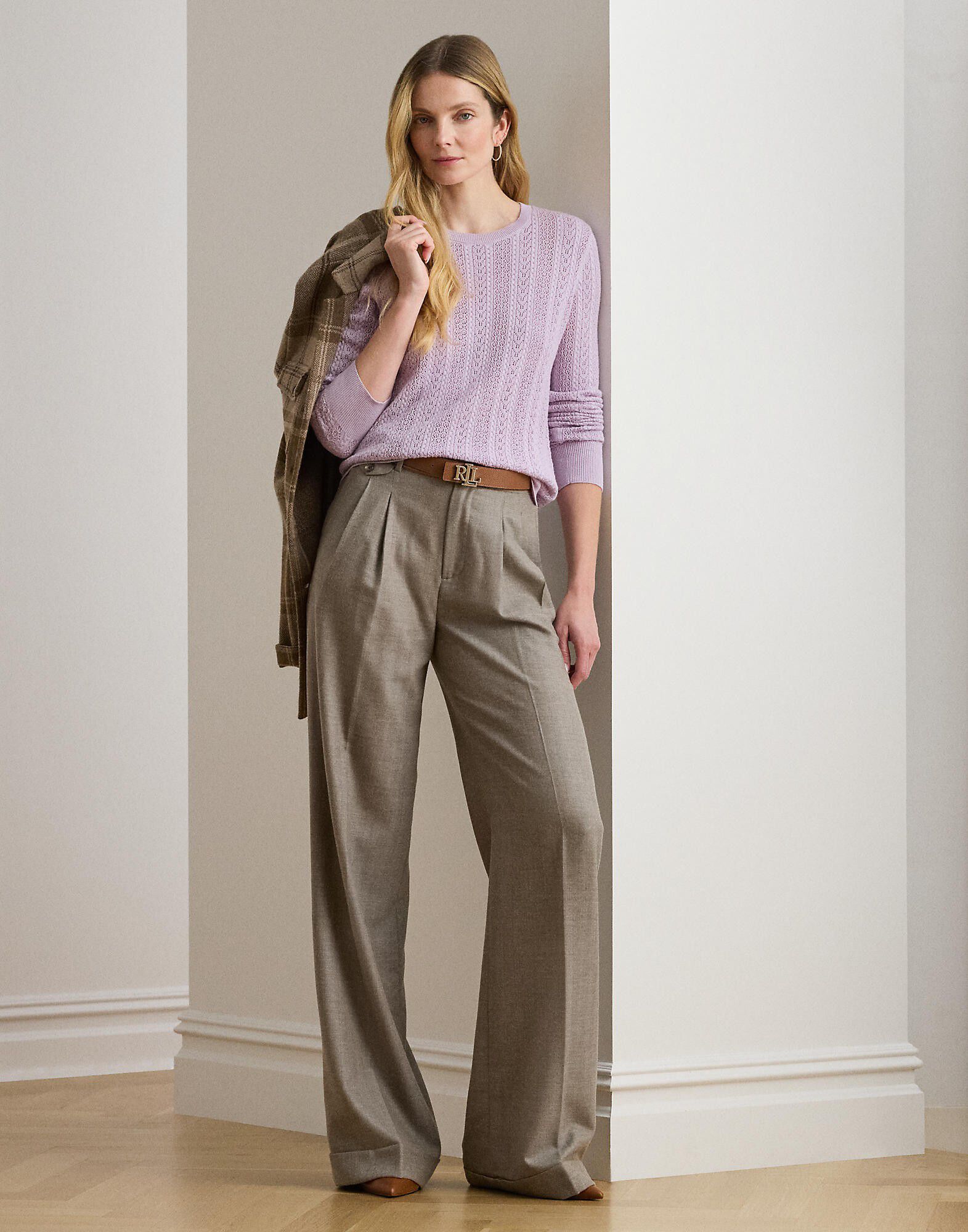 Pointelle-Knit Cotton-Blend Sweater