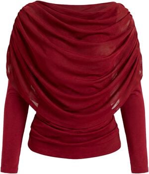 OBJDINA L/S BOATNECK CAPE TOP E TNE