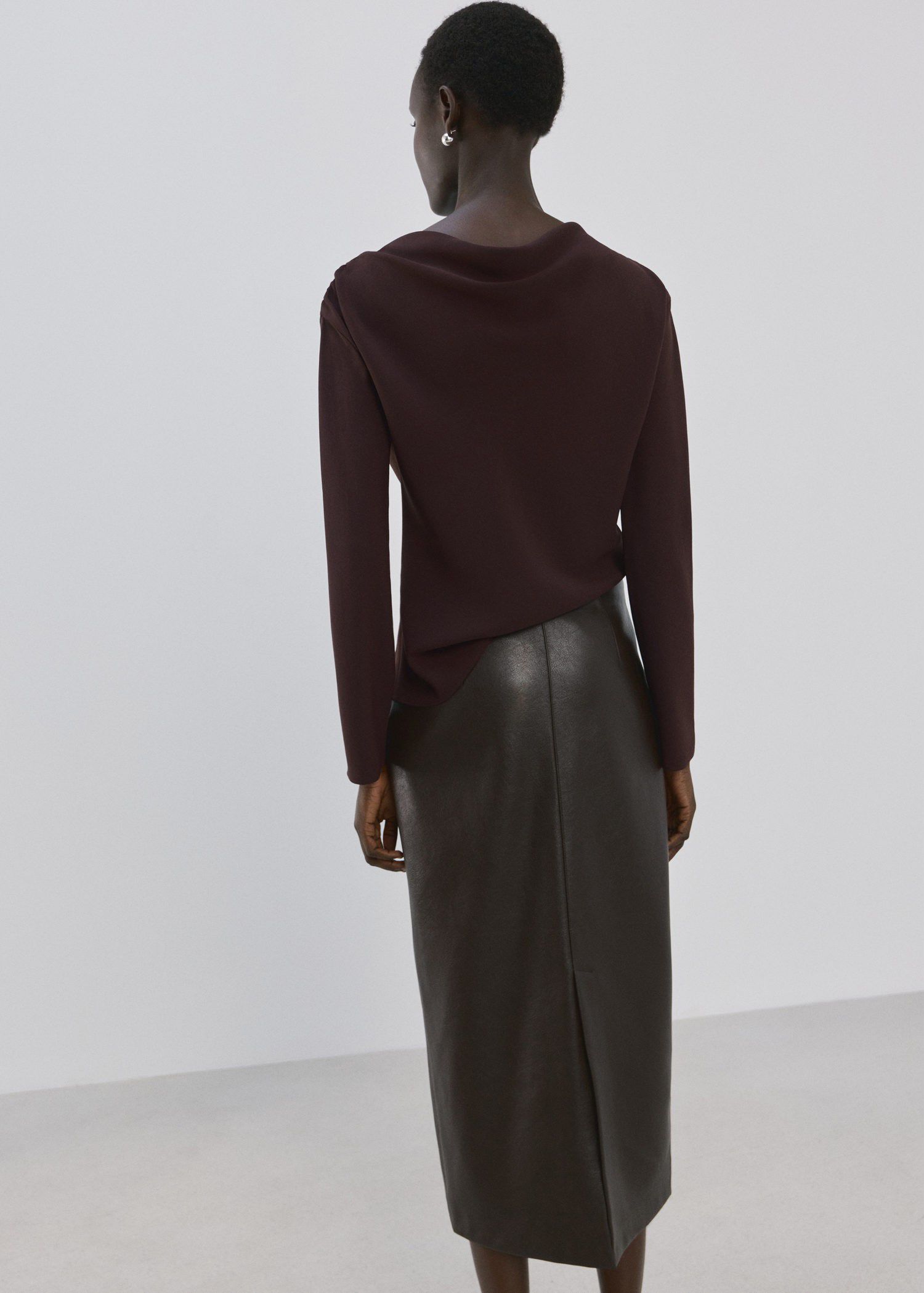 Blouse with asymmetrical neckline
