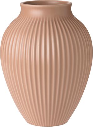 Knabstrup vase H 20 cm ripple mat dusty rose