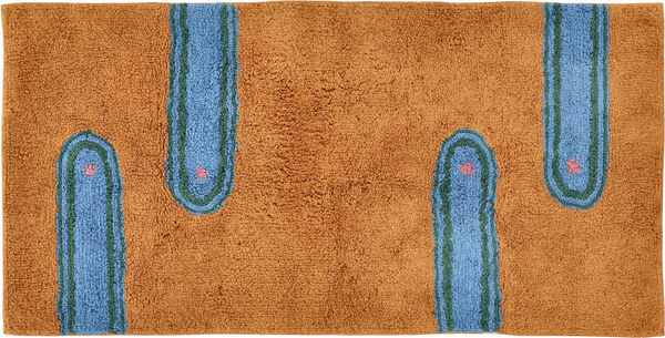 Tuftet gulvtæppe Styles 70 x 140 cm Brun/Blå/Grøn/Rosa 100%