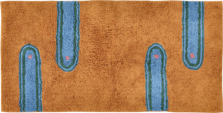 Tuftet gulvtæppe Styles 70 x 140 cm Brun/Blå/Grøn/Rosa 100%