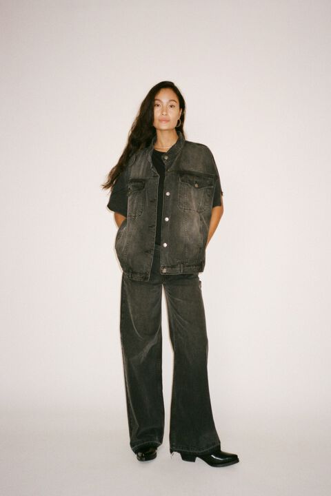 Denim black straight pants - Fellin