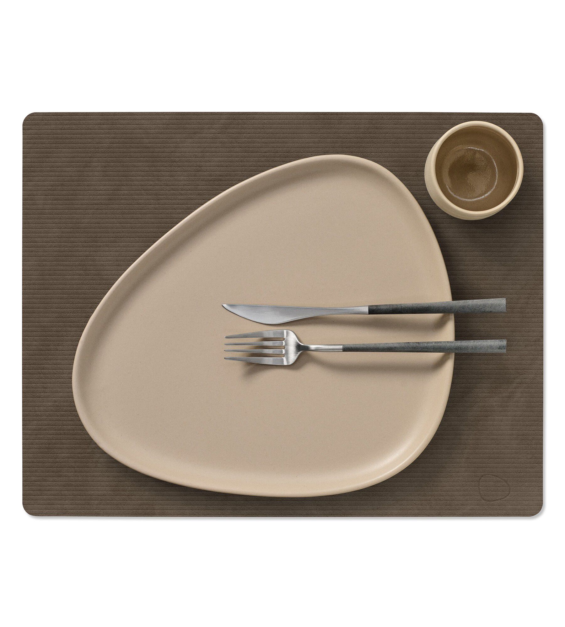 Table Mat Square L Corduroy Caviar