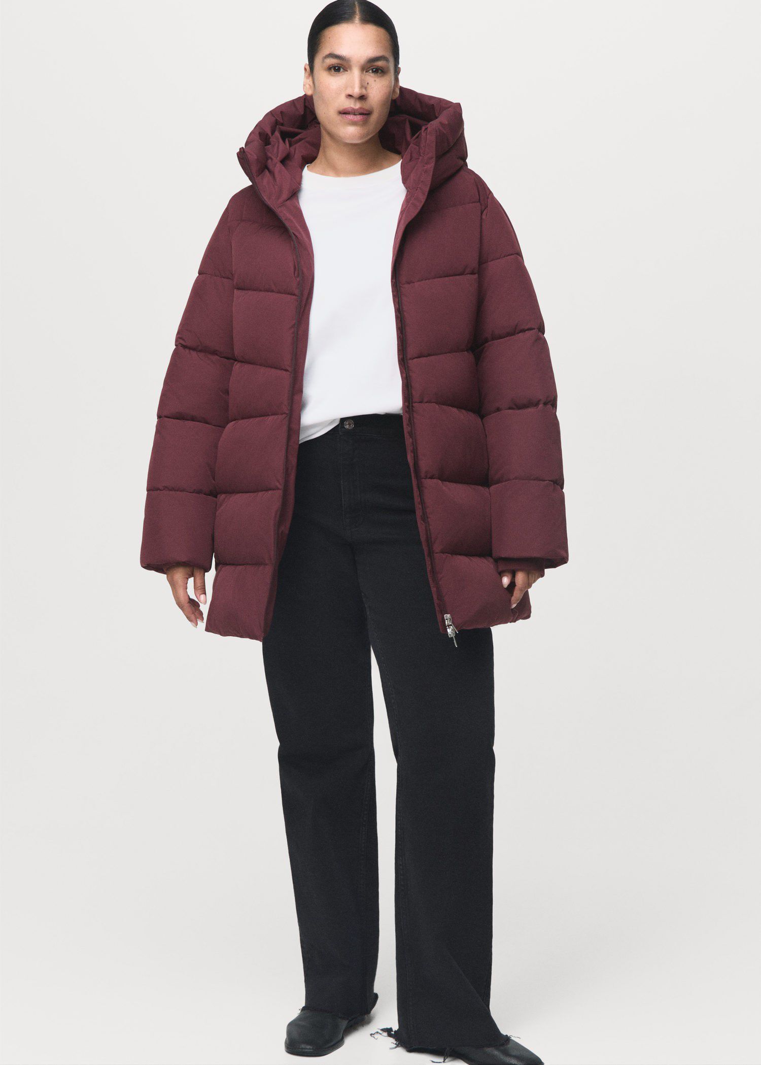 Hood quilted coat