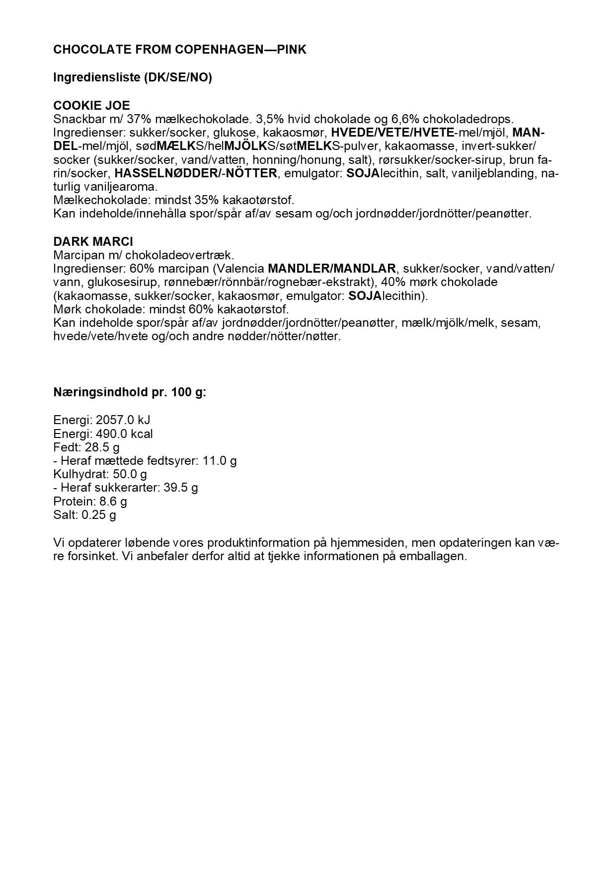 Simply&reg; CHOCOLATE FROM COPENHAGEN chokolade&aelig;ske (180g)