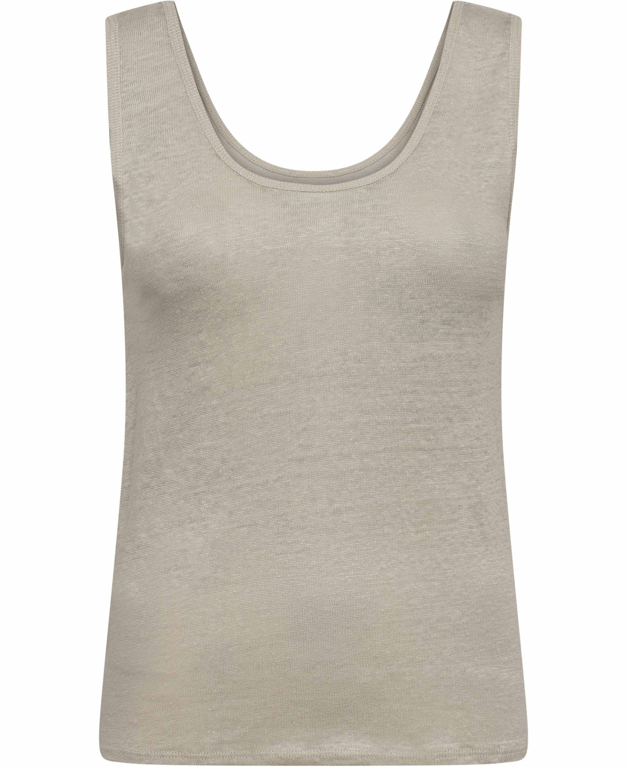 Linen top with round neckline