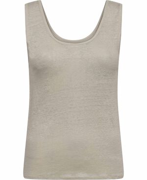 Linen top with round neckline