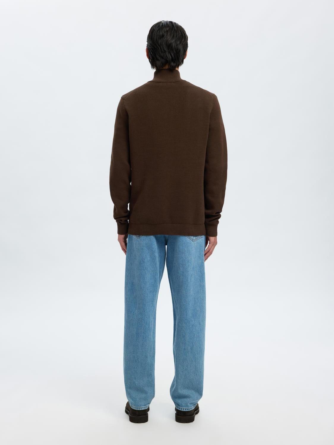 SLHDANE LS KNIT STRUCTURE HALF ZIP