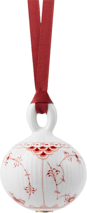 Christmas Bauble 9,5cm Red Fluted HL