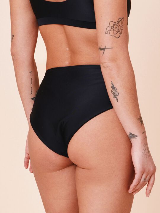 Ubud Colorblock high-waisted bikini bottom - Army/Sand