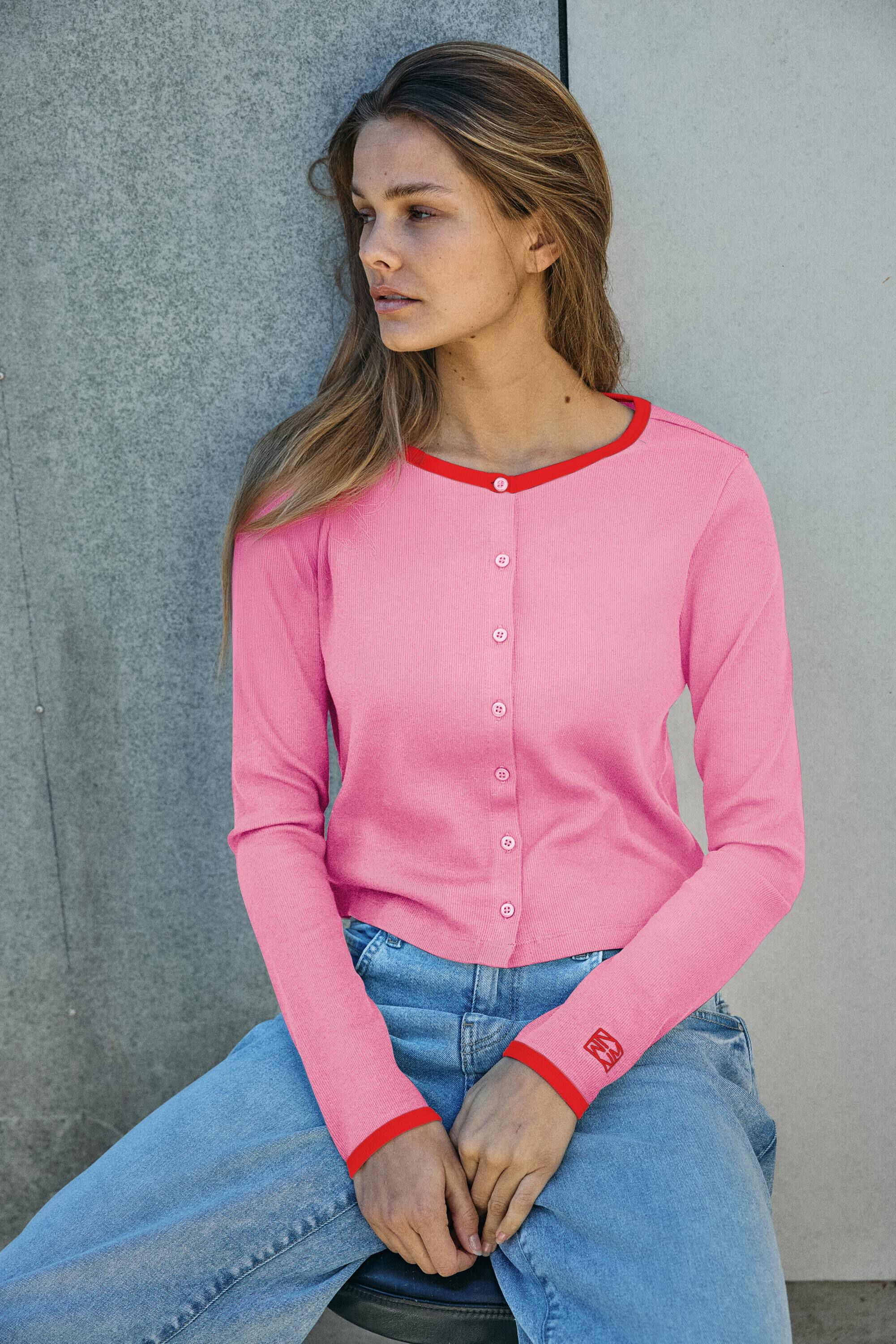 NMJUDY L/S CONTRAST CARDIGAN JRSFWD