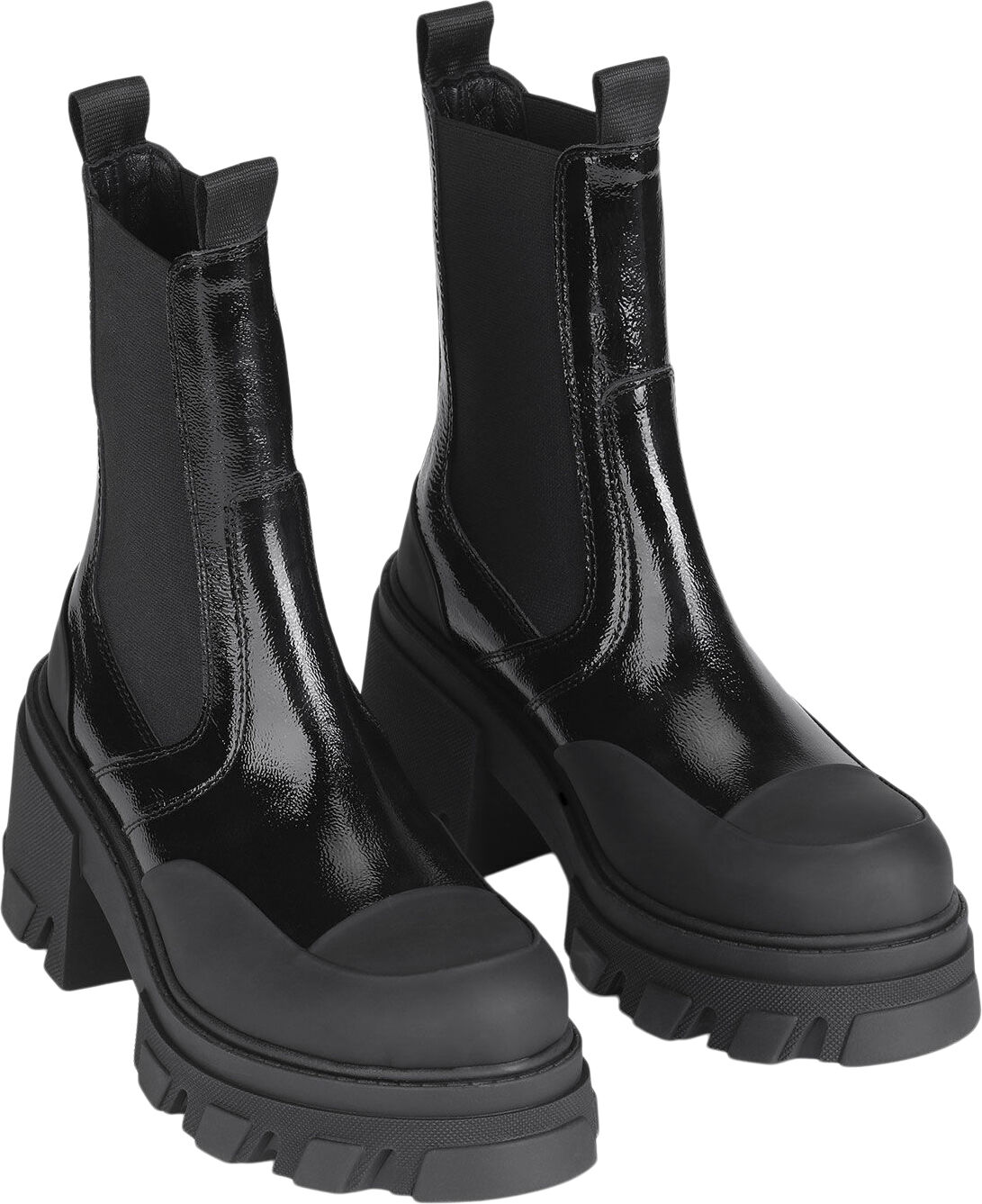 Cleated Heeled Mid Chelsea Boot Nap